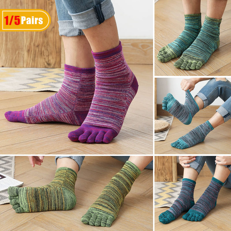 Socks Ankle Men - 1/5 paia uomo punta colorata calzini