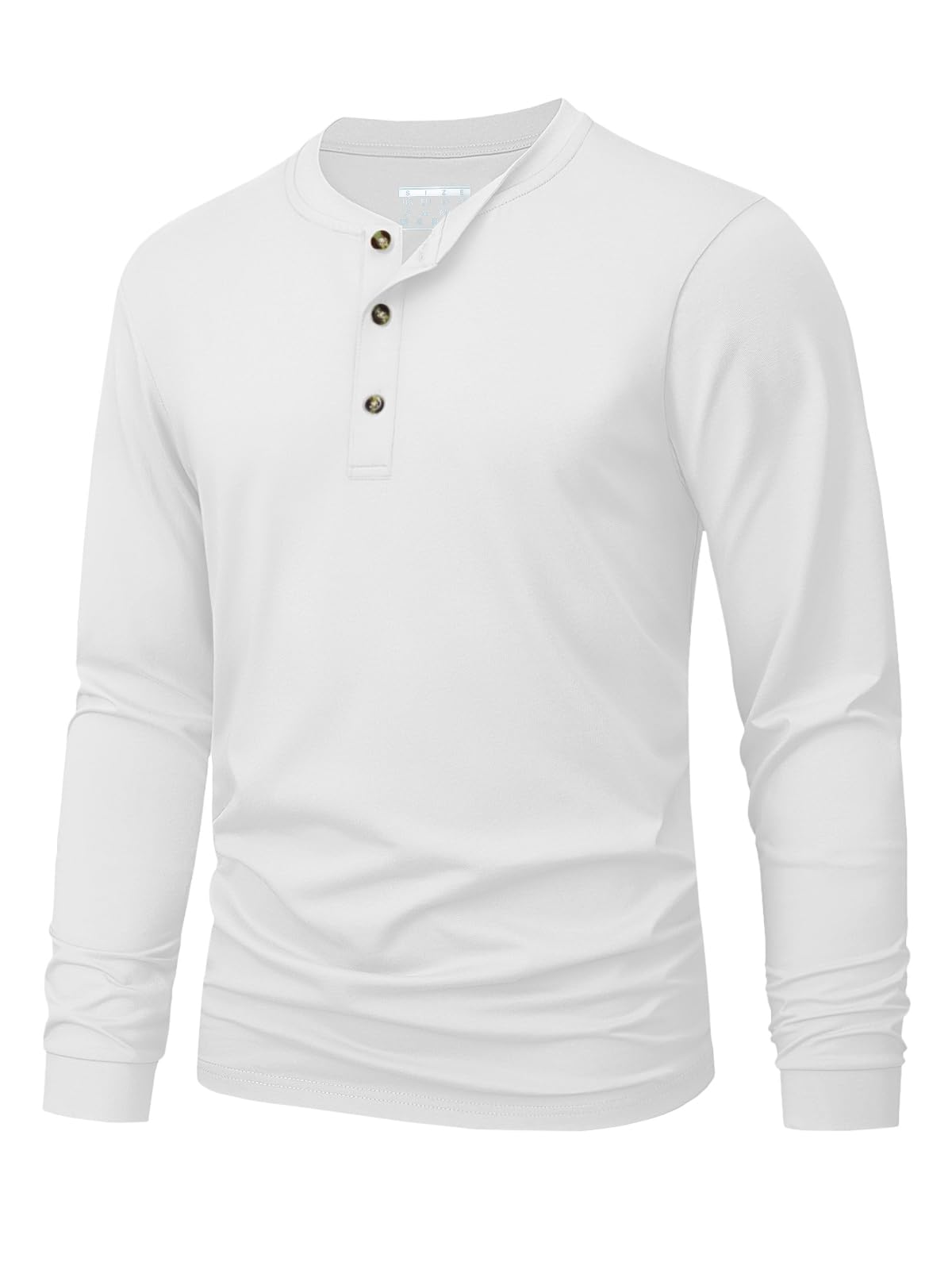 Mens Fashion Clothes - T-shirt Henley da uomo, tinta unita,